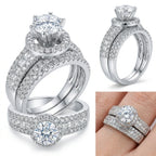 2-Piece Set: Elegant Square Cubic Zirconia Rings