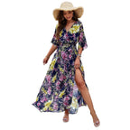 Women's spring/summer elegance printed waist dress