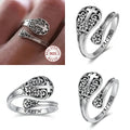 925 Sterling Silver Bohemian Faith Ring – Adjustable Vintage Cross