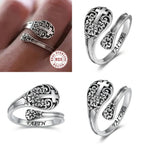 925 Sterling Silver Bohemian Faith Ring – Adjustable Vintage Cross