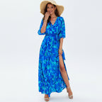 Women's spring/summer elegance printed waist dress