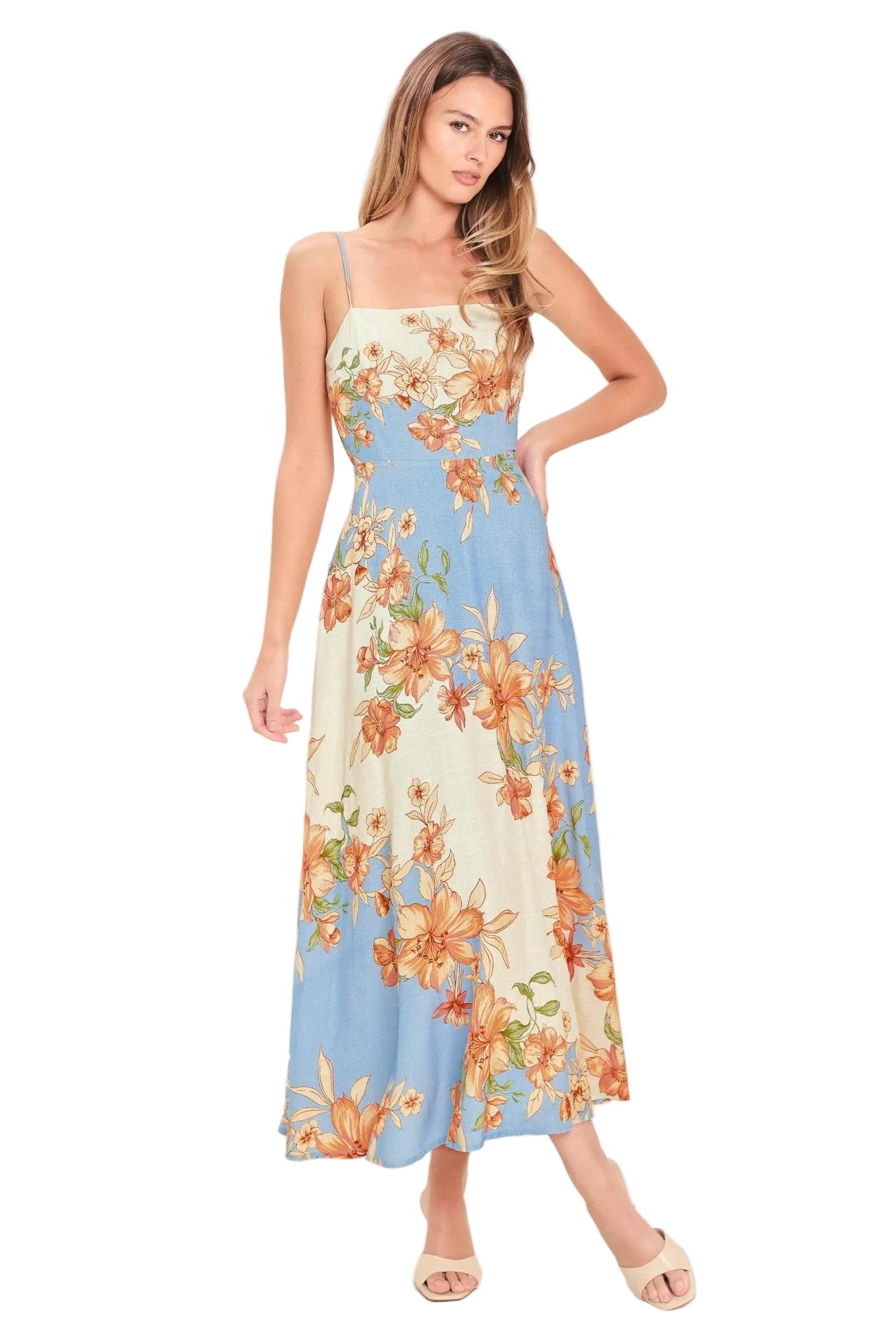 SUMMER SERENADE WOVEN MIDI DRESS