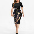 Vintage Print Midi Dress