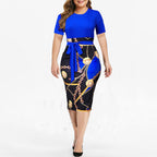 Vintage Print Midi Dress
