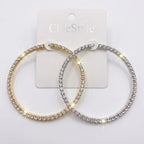 Women's Rhinestone Hoop Earrings – Large Stainless Steel Bling Hoops