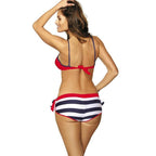 Red Halter Bandage Bikini Set.