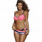Red Halter Bandage Bikini Set.