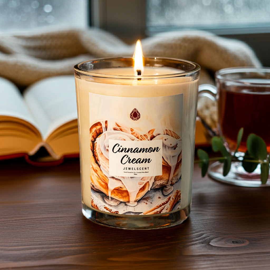Vela de Joyería Misteriosa de Canela en Crema de 18oz