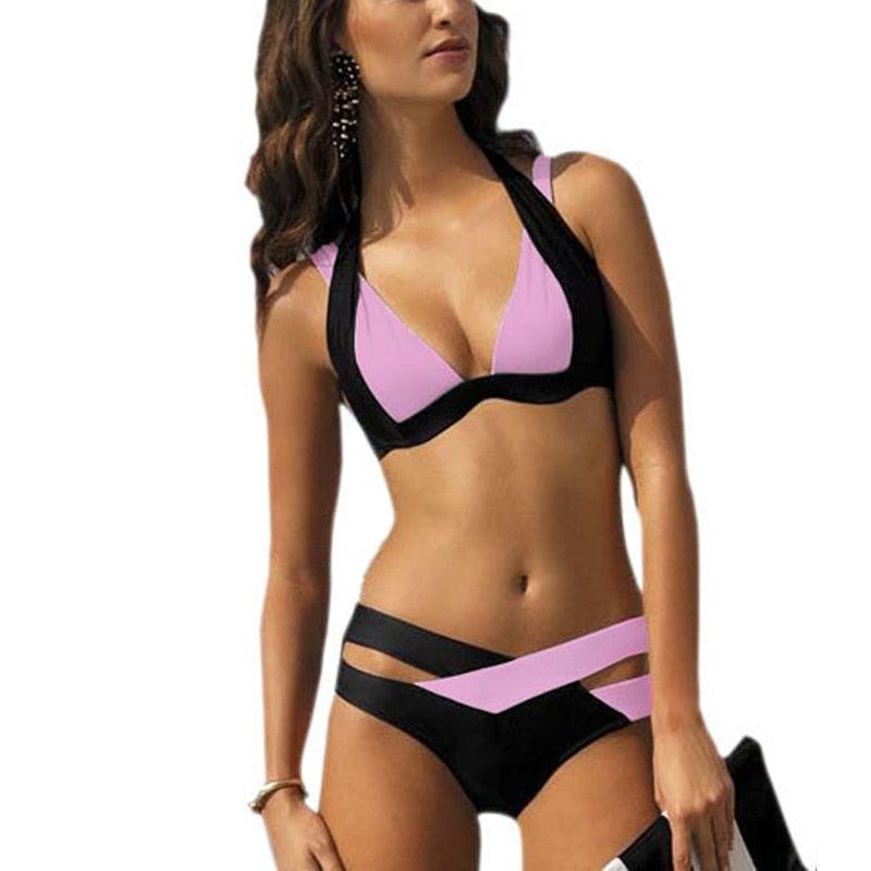 Scoop Neck High Waist Bikini Set