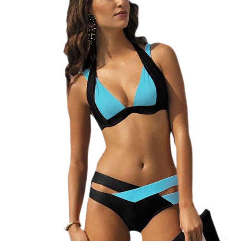 Scoop Neck High Waist Bikini Set
