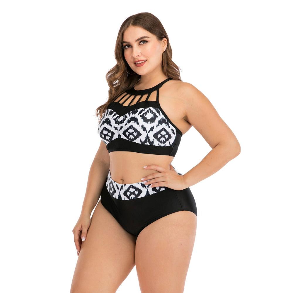 Plus Size Halter Push-Up Bikini Set