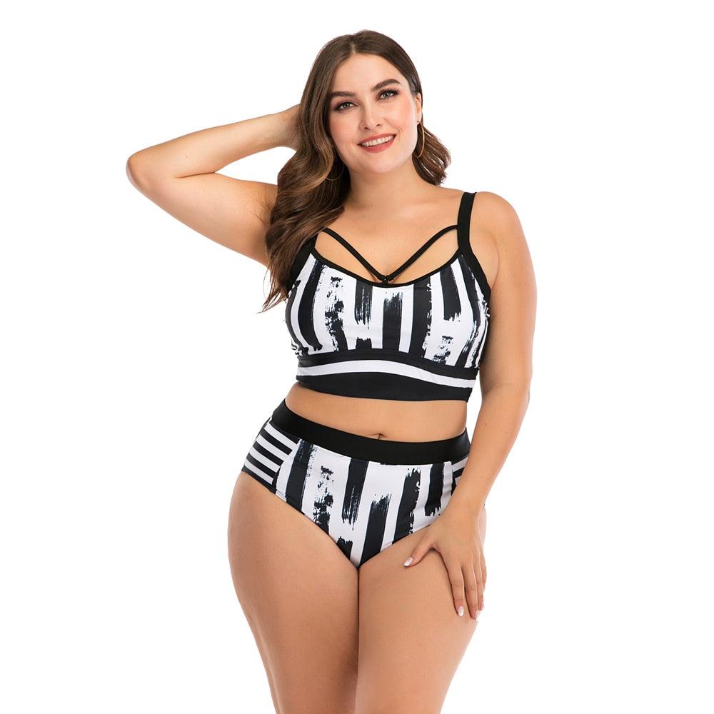 Plus Size Halter Push-Up Bikini Set