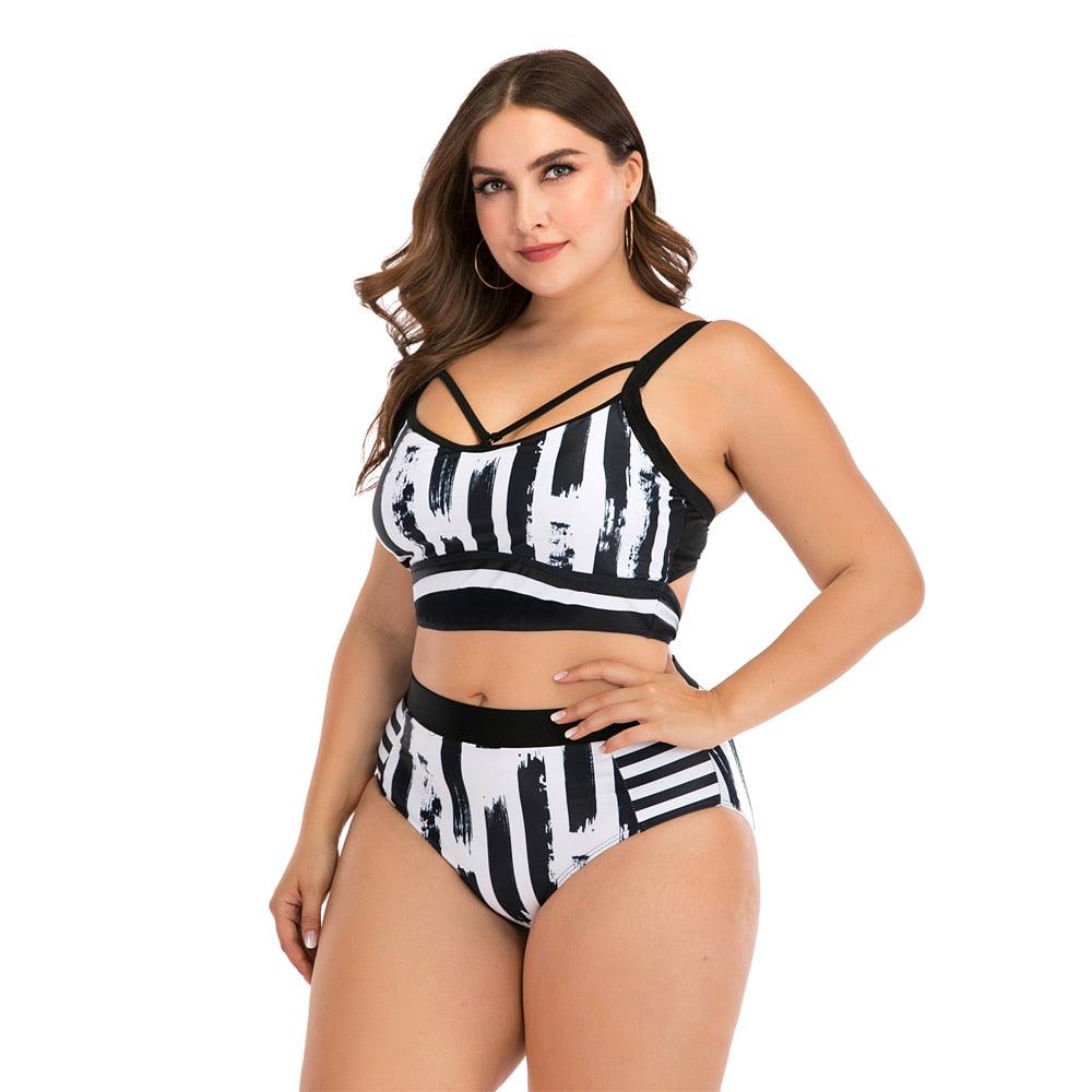 Plus Size Halter Push-Up Bikini Set
