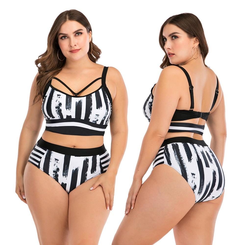 Plus Size Halter Push-Up Bikini Set