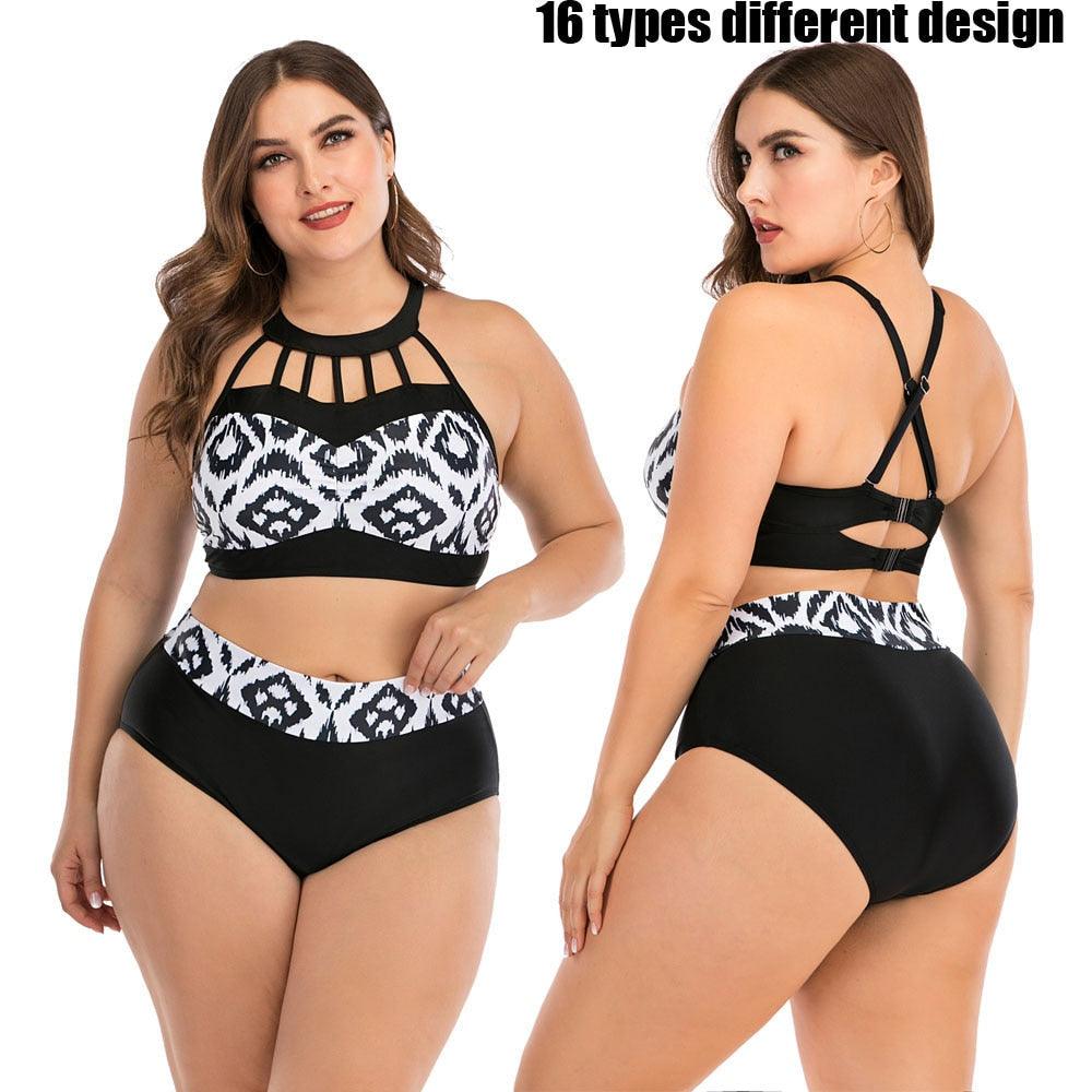 Plus Size Halter Push-Up Bikini Set