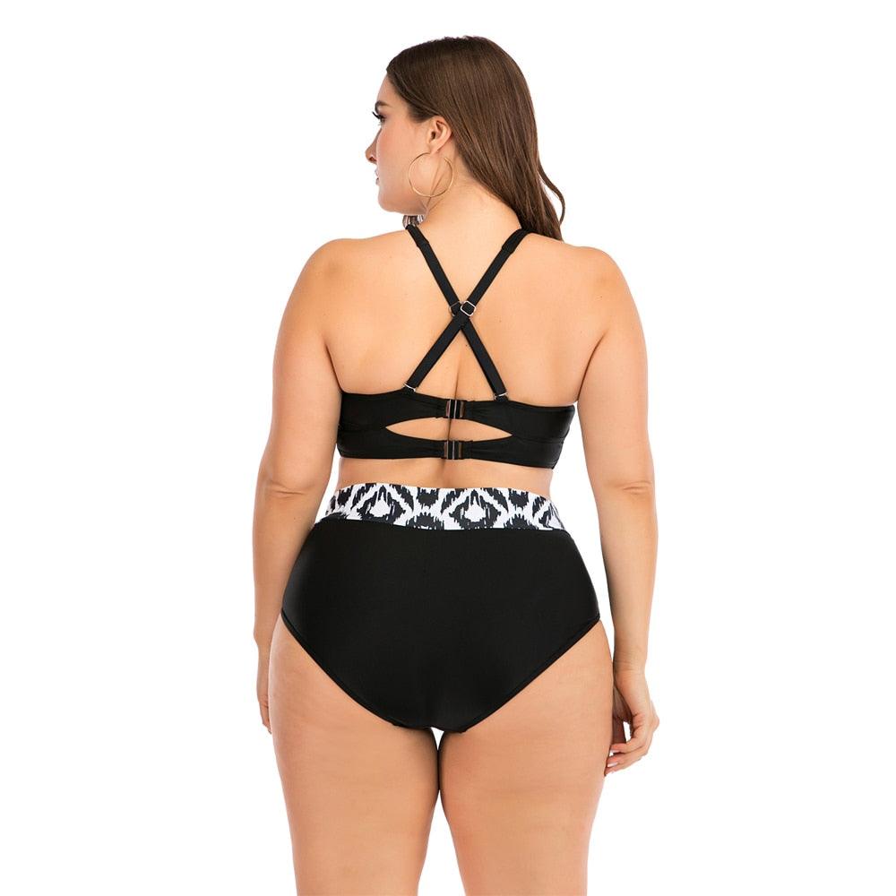Plus Size Halter Push-Up Bikini Set