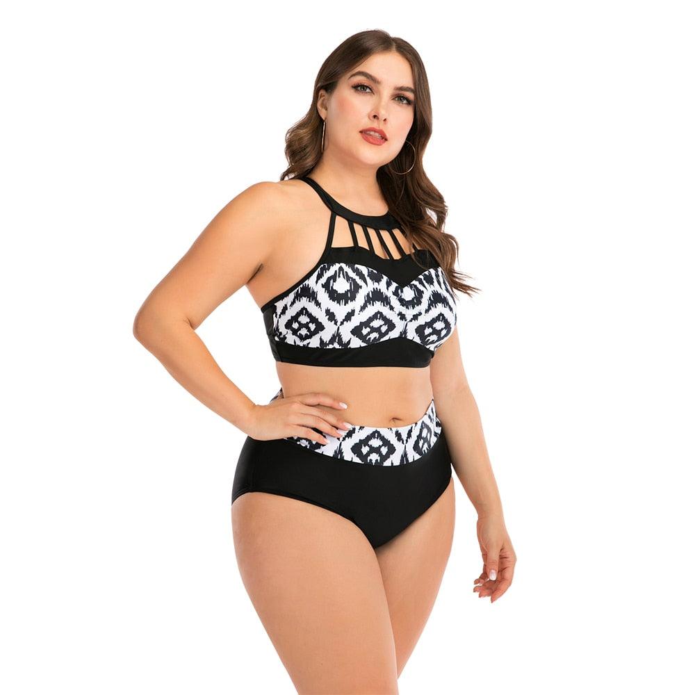 Plus Size Halter Push-Up Bikini Set