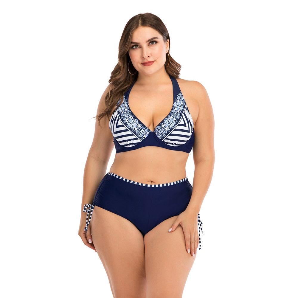 Plus Size Halter Push-Up Bikini Set