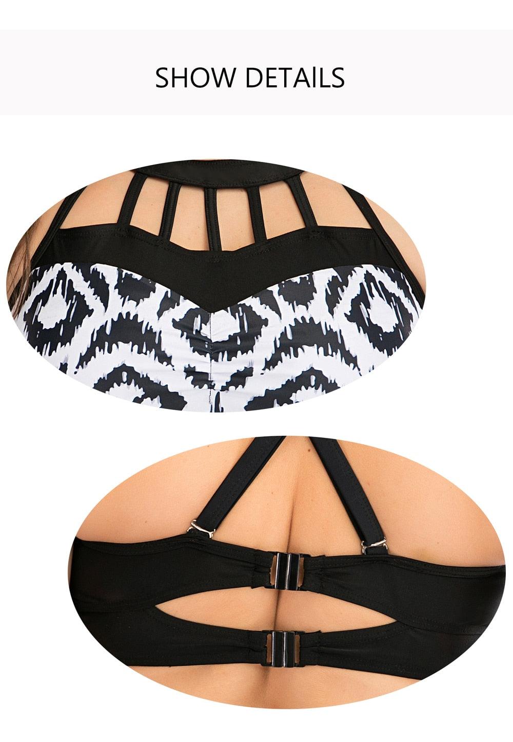 Plus Size Halter Push-Up Bikini Set