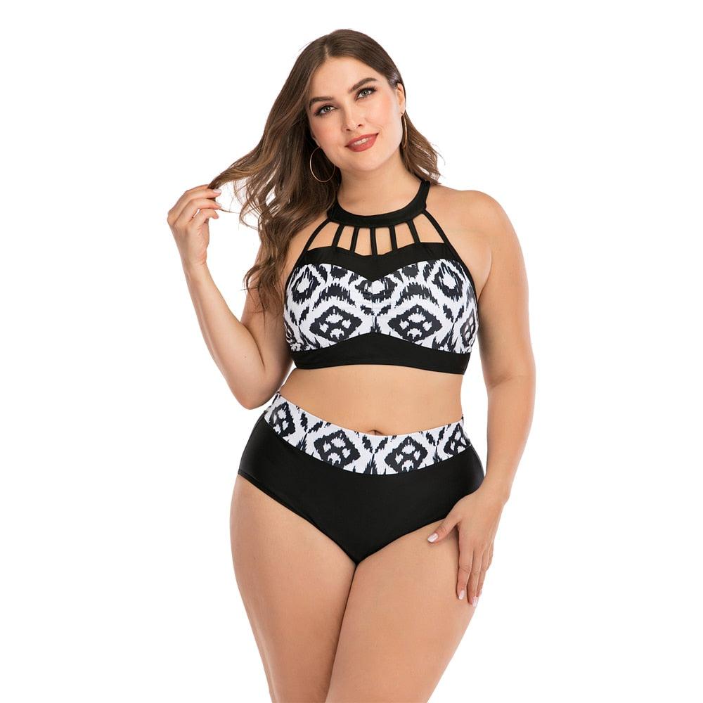 Plus Size Halter Push-Up Bikini Set