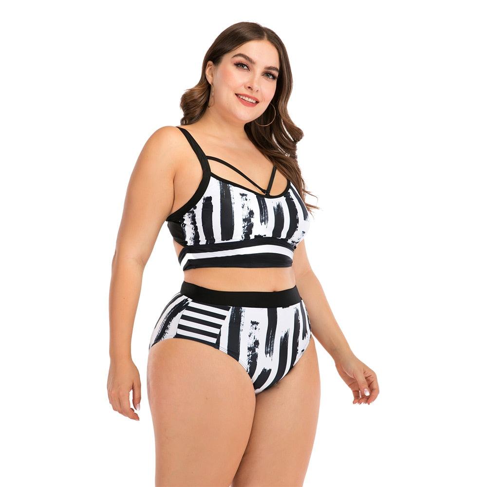 Plus Size Halter Push-Up Bikini Set